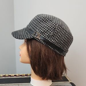 SCALA PRONTO BLACK & GREY HOUNDSTOOTH CAP